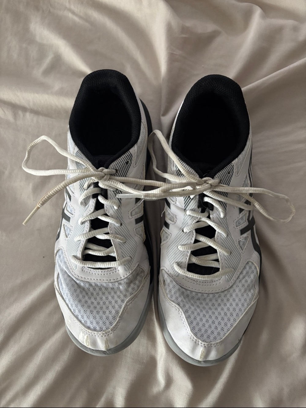 White Athletic Sneakers with Black Accents